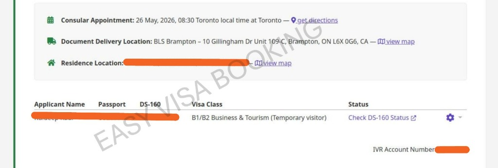 US Visa Appointment Confirmation Canada - Toronto, Vancouver, Calgary, Ottawa, Montreal