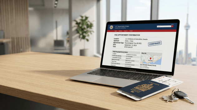 US Visa Appointment Canada Confirmation